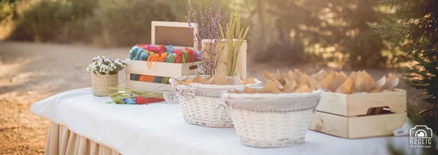 Decoración en boda civil Finca Cantarranas (Cáceres)